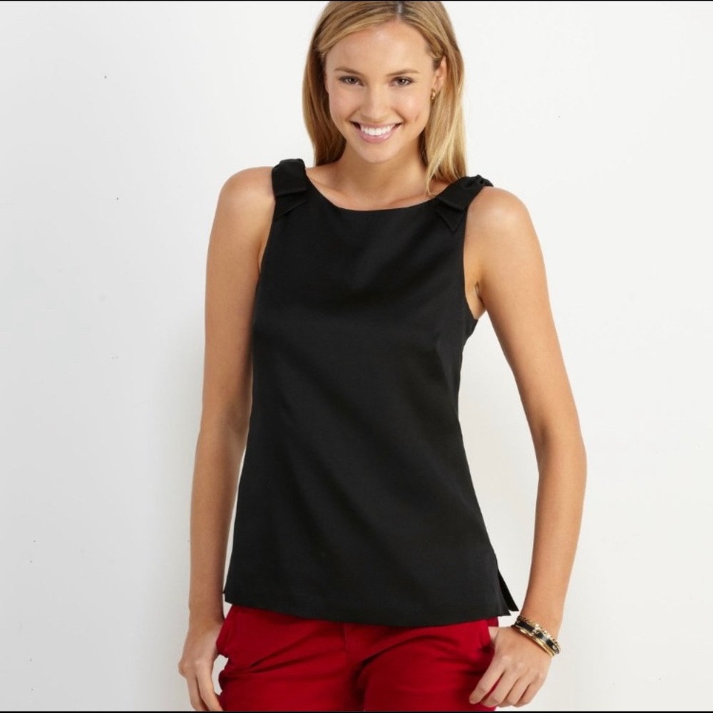 Vineyard Vines Tank | black bow silk top